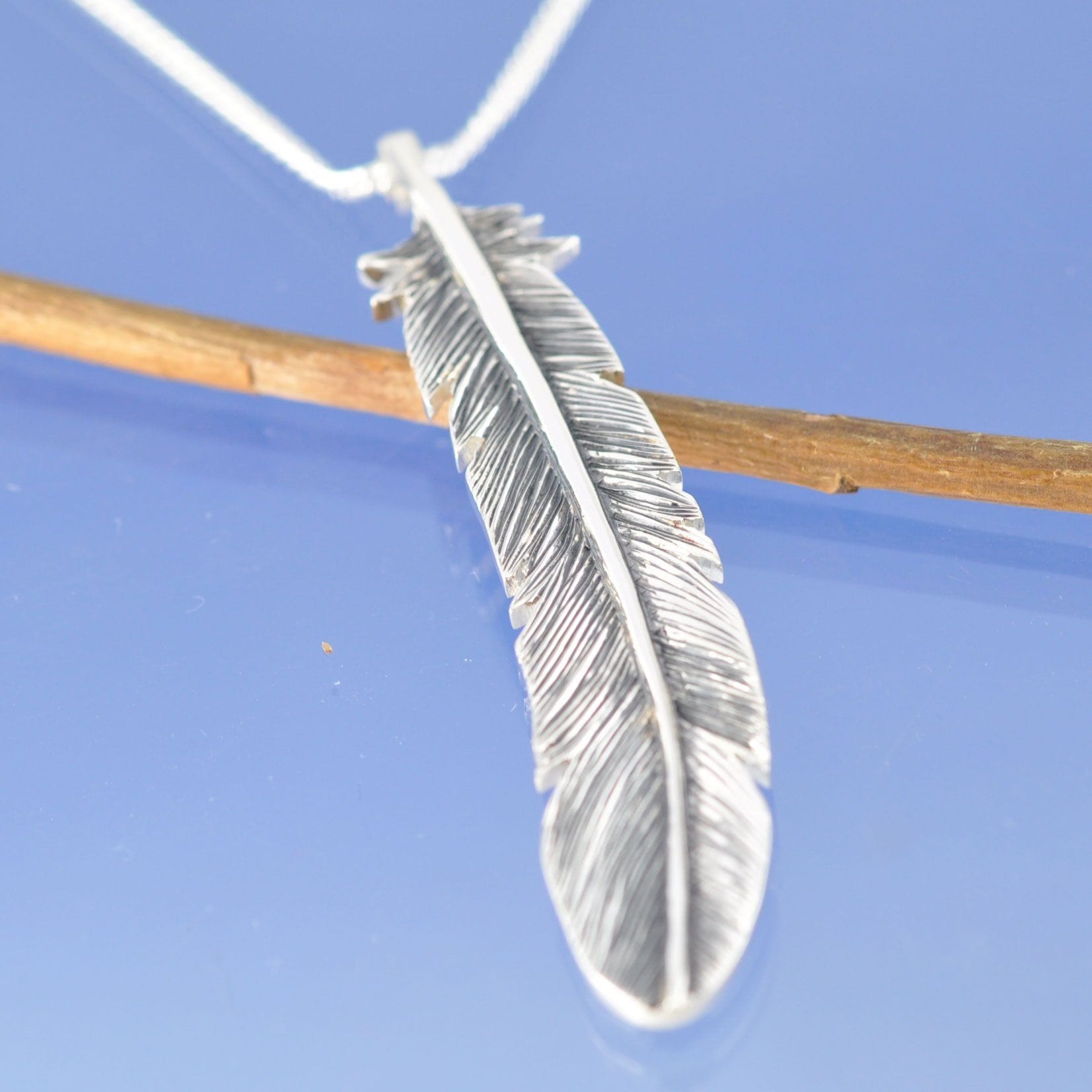 Cremation Ash Necklace - Angels Feather Pendant by Chris Parry Jewellery