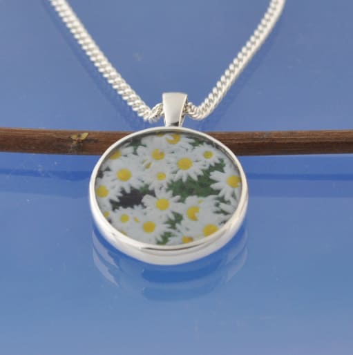 Cremation Ash Necklace - Daisy Pendant by Chris Parry Jewellery