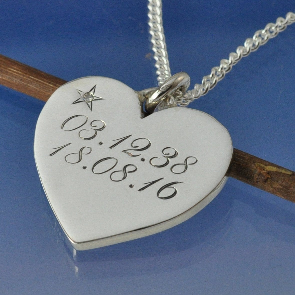 Cremation Ash Necklace - Diamond Heart Pendant by Chris Parry Jewellery