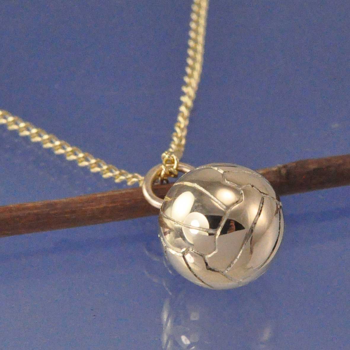 Cremation Ash Necklace - Football. Pendant by Chris Parry Jewellery