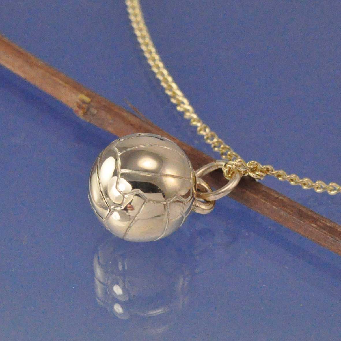 Cremation Ash Necklace - Football. Pendant by Chris Parry Jewellery