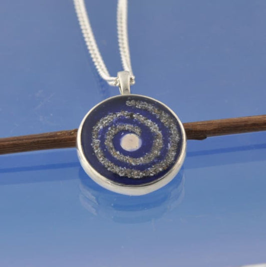 Cremation Ash Necklace - Galaxy Swirl Pendant by Chris Parry Jewellery