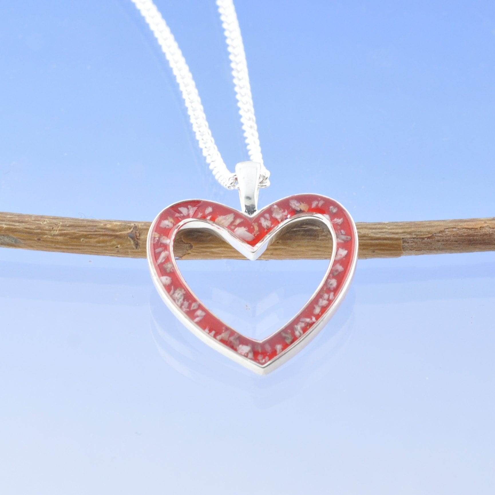 Cremation Ash Necklace - Halo Heart Pendant by Chris Parry Jewellery