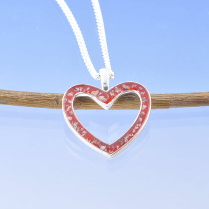 Cremation Ash Necklace - Halo Heart Pendant by Chris Parry Jewellery