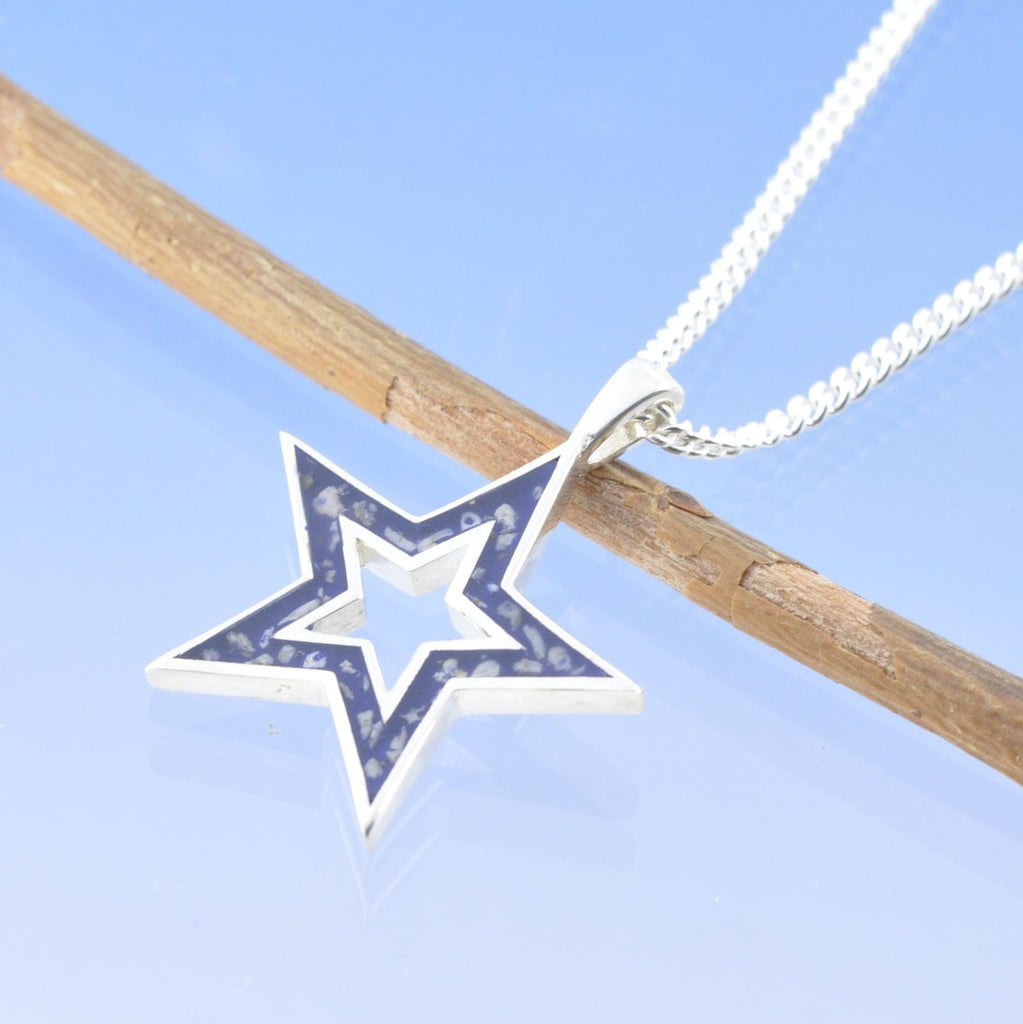 Cremation Ash Necklace - Halo Star Pendant by Chris Parry Jewellery