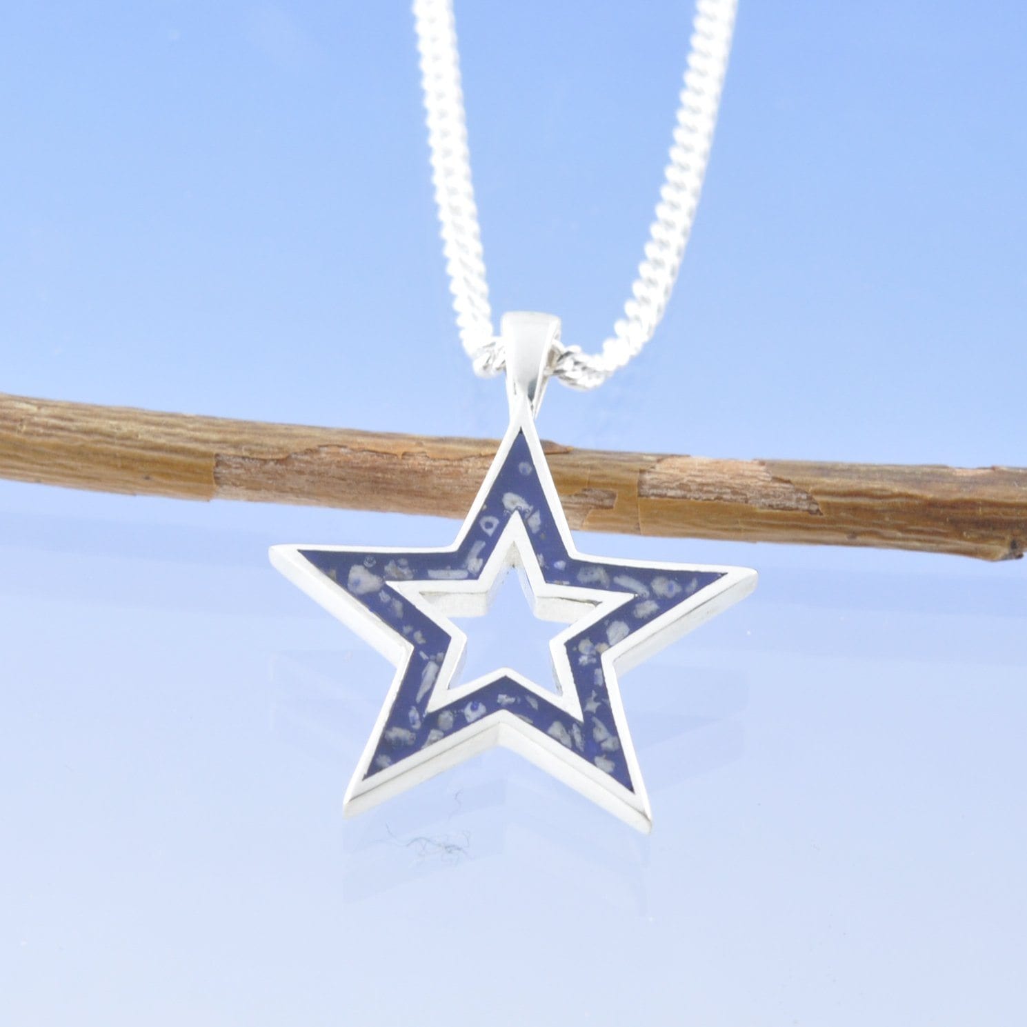 Cremation Ash Necklace - Halo Star Pendant by Chris Parry Jewellery