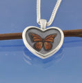 Cremation Ash Necklace - Hand Painted Butterfly  20mm Pendant by Chris Parry Jewellery