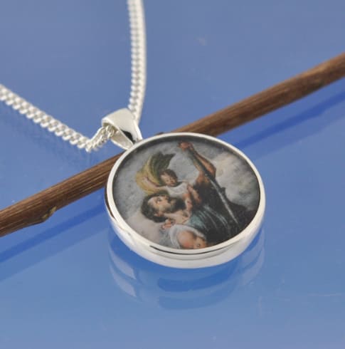 Cremation Ash Necklace - St Christopher (Titian 1524) Pendant by Chris Parry Jewellery