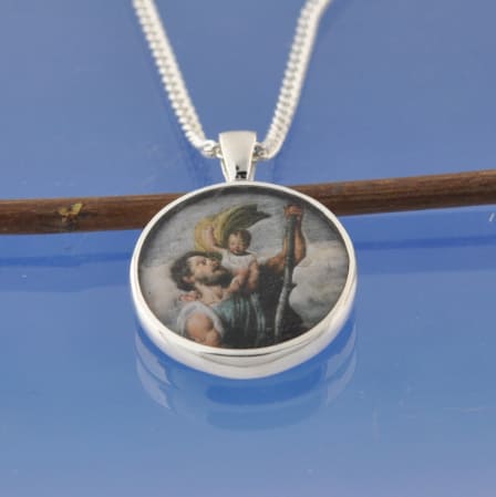 Cremation Ash Necklace - St Christopher (Titian 1524) Pendant by Chris Parry Jewellery