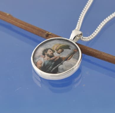 Cremation Ash Necklace - St Christopher (Titian 1524) Pendant by Chris Parry Jewellery