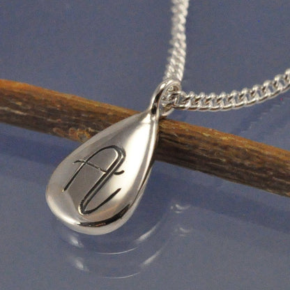 Cremation Ash Necklace - Tear Shaped Pendant by Chris Parry Jewellery