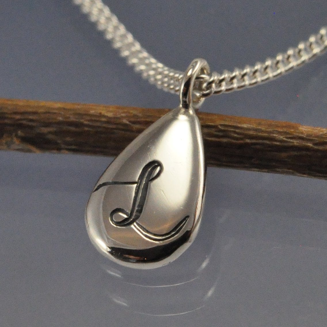 Cremation Ash Necklace - Tear Shaped Pendant by Chris Parry Jewellery