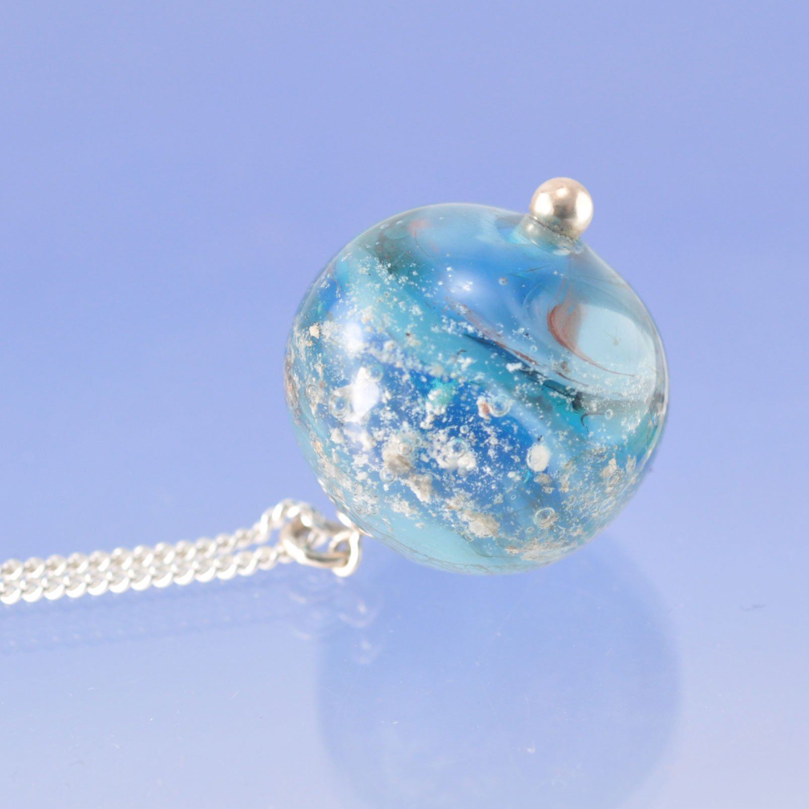 Ashes blown into 2025 glass necklace