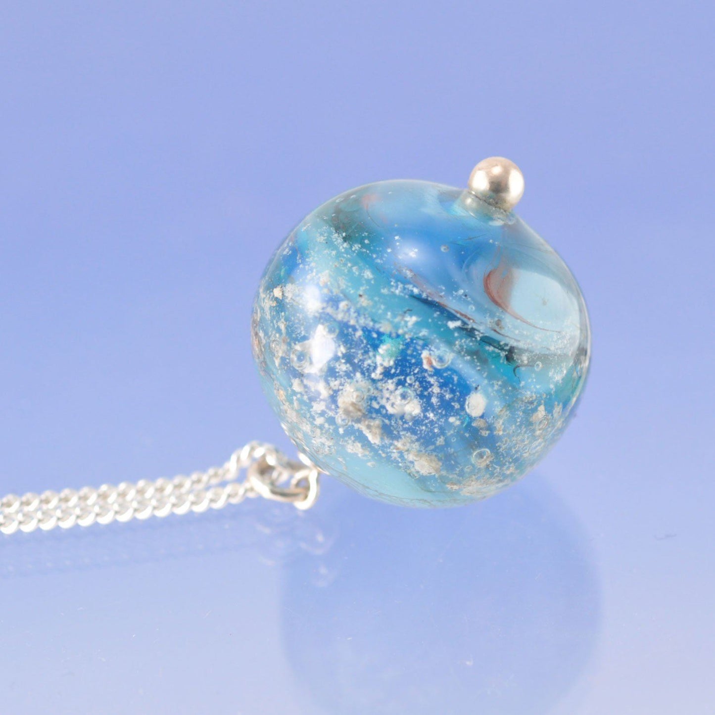 Cremation Ashes Glass Necklace - Glass Globe Jewellery Pendant by Chris Parry Jewellery