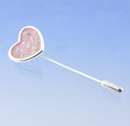 Cremation Ashes Jewellery - Love Heart Lapel Pin Pendant by Chris Parry Jewellery