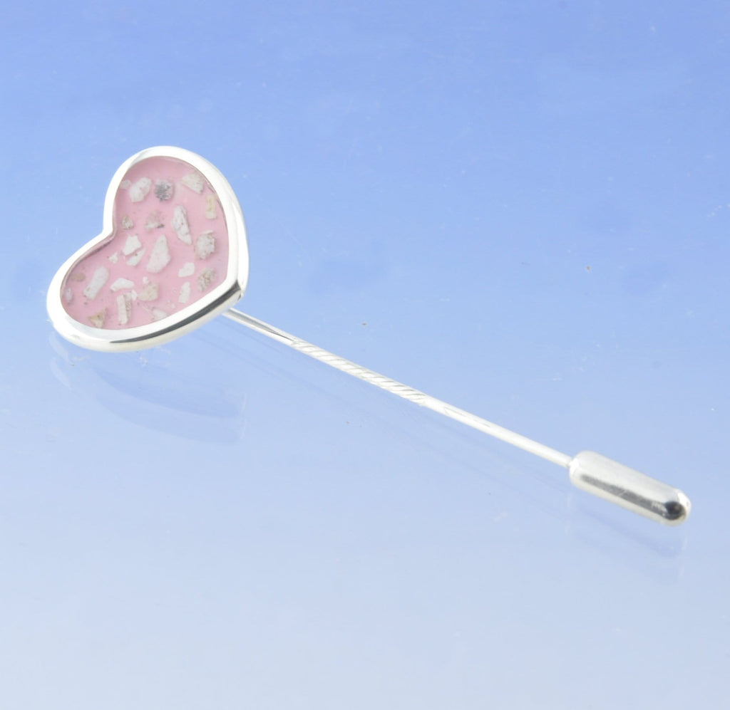 Cremation Ashes Jewellery - Love Heart Lapel Pin Pendant by Chris Parry Jewellery
