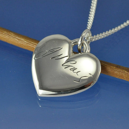 Cremation Ashes Necklace - Bulbous Heart Pendant by Chris Parry Jewellery