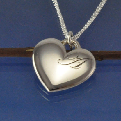 Cremation Ashes Necklace - Bulbous Heart Pendant by Chris Parry Jewellery