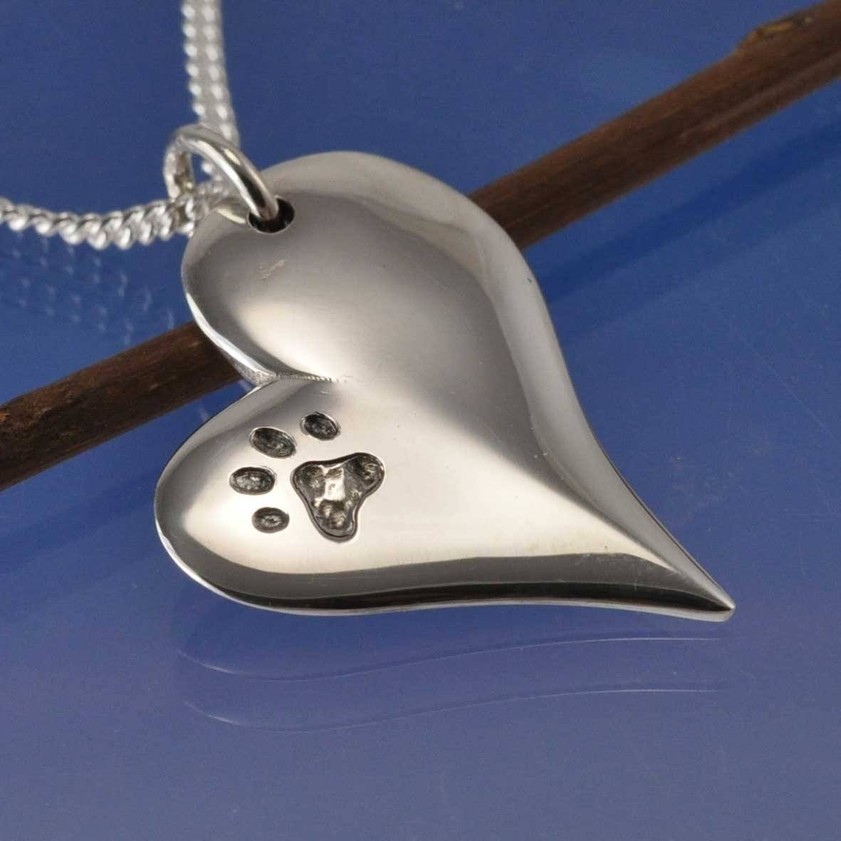 Cremation Ashes Necklace - Contemporary Heart Pendant by Chris Parry Jewellery