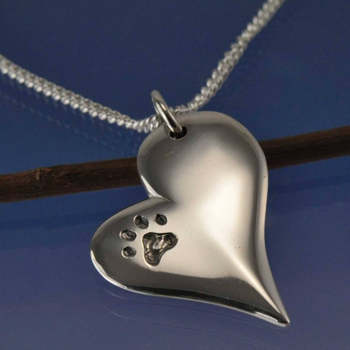Cremation Ashes Necklace - Contemporary Heart Pendant by Chris Parry Jewellery