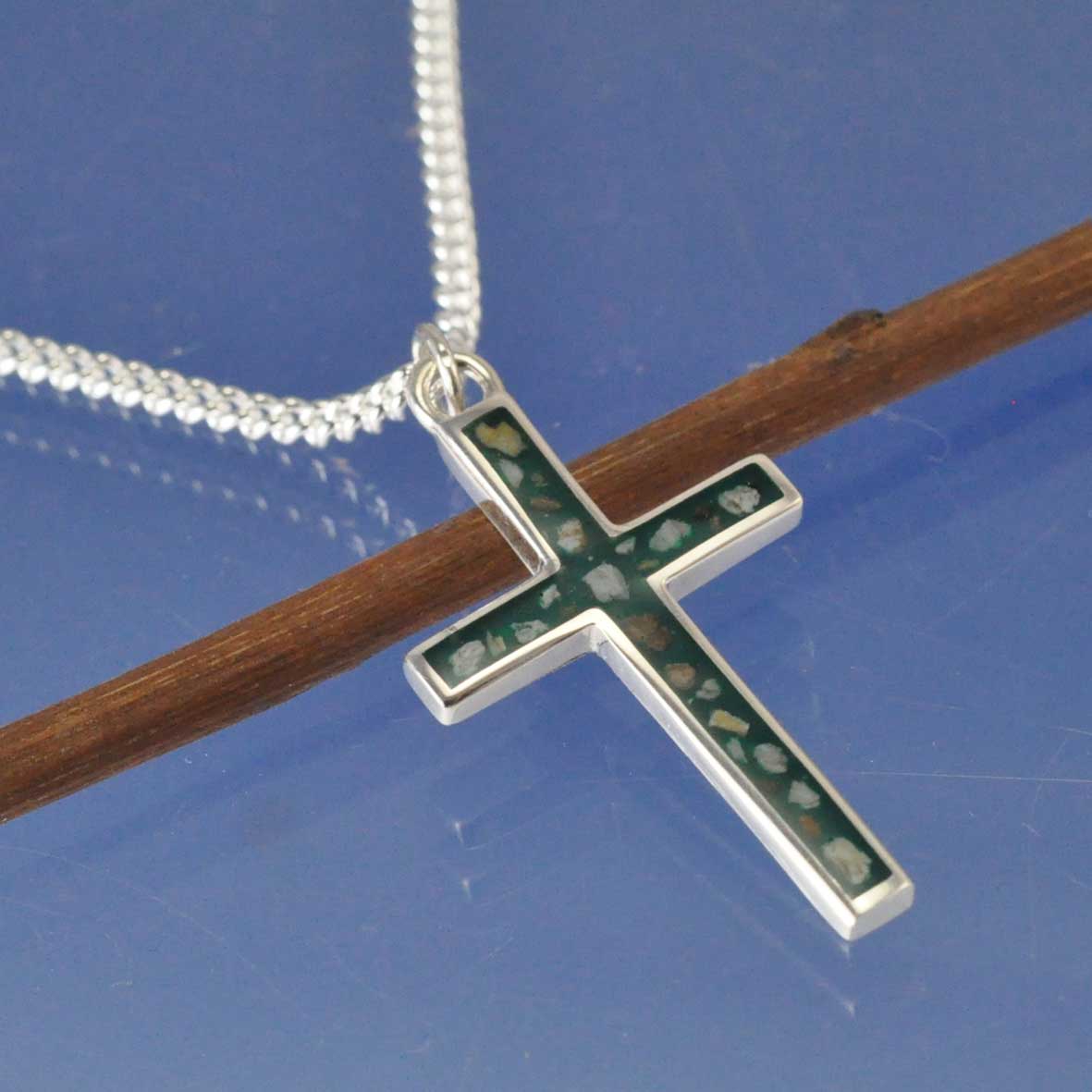 Cremation Necklace Ashes into Pendant Solid Gold Cross – AEJewellery
