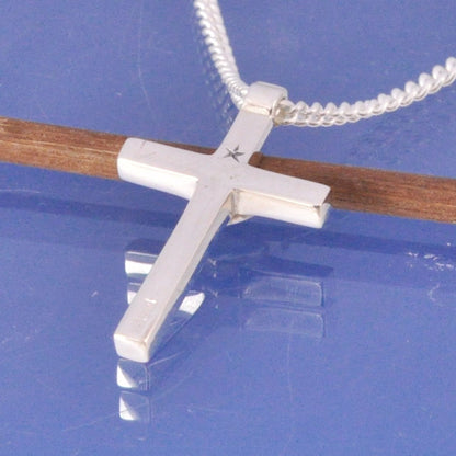 Cremation Ashes Necklace Cross With Bulbous Heart Pendant by Chris Parry Jewellery