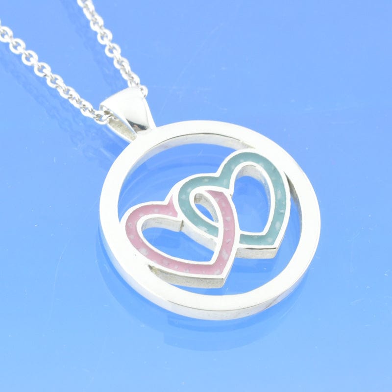 Cremation Ashes Necklace - Entwined Double Heart Pendant Pendant by Chris Parry Jewellery