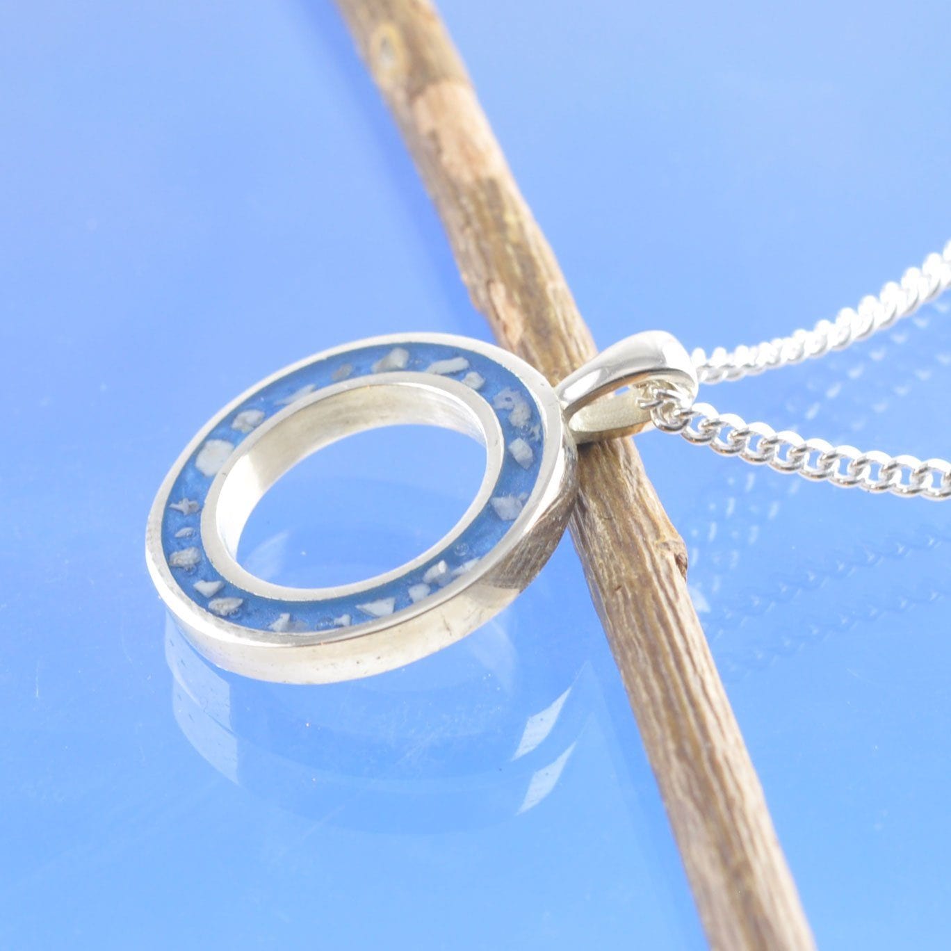 Cremation Ashes Necklace - Halo Pendant by Chris Parry Jewellery