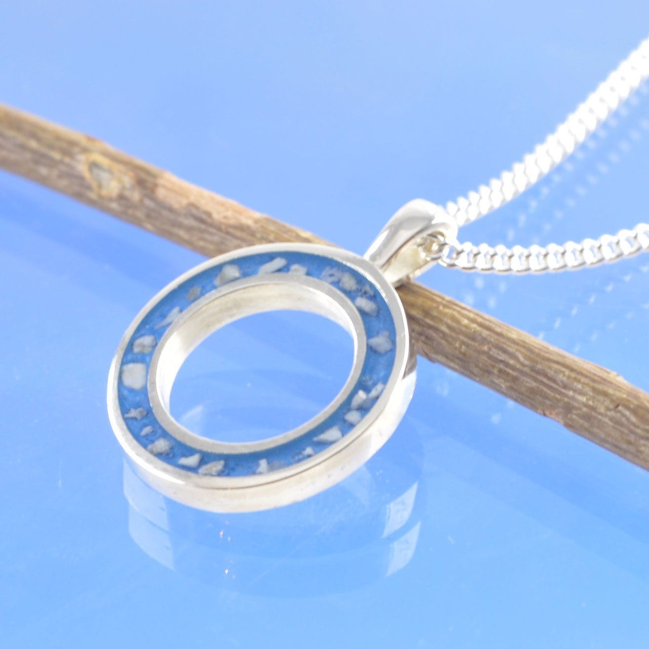 Cremation Ashes Necklace - Halo Pendant by Chris Parry Jewellery
