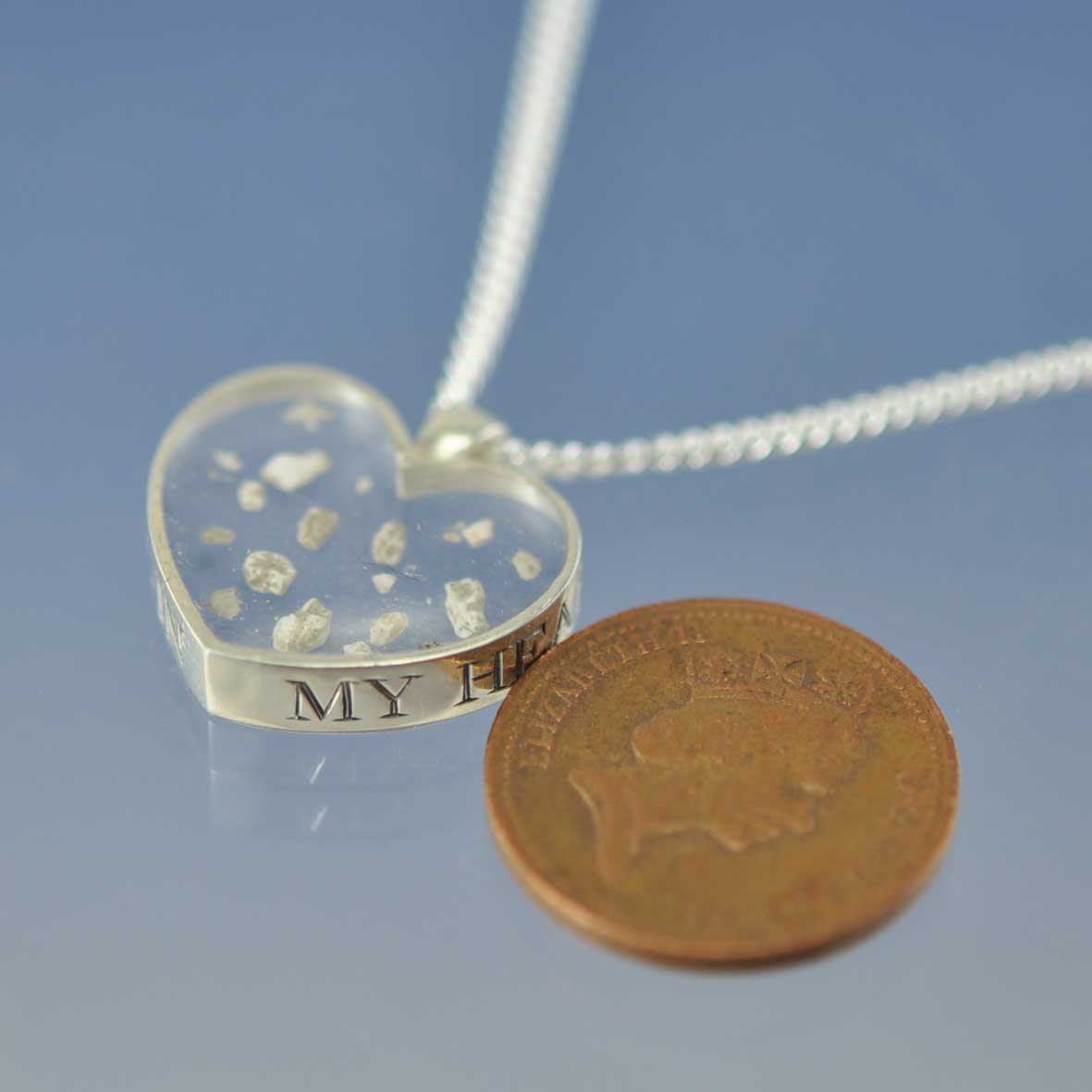 Cremation Ashes Necklace - Pendant 20mm Heart Shaped Pendant by Chris Parry Jewellery
