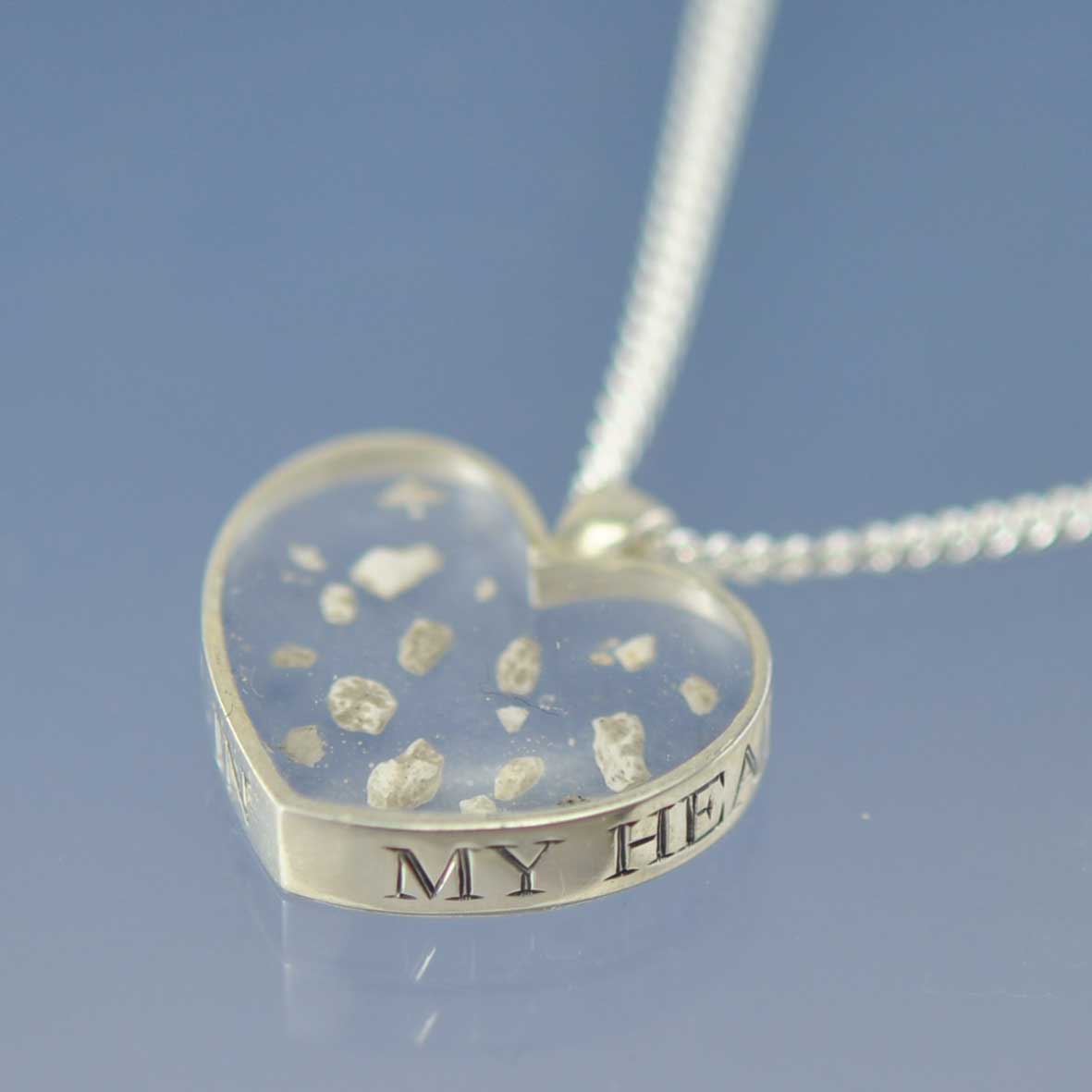 Cremation Ashes Necklace - Pendant 20mm Heart Shaped Pendant by Chris Parry Jewellery