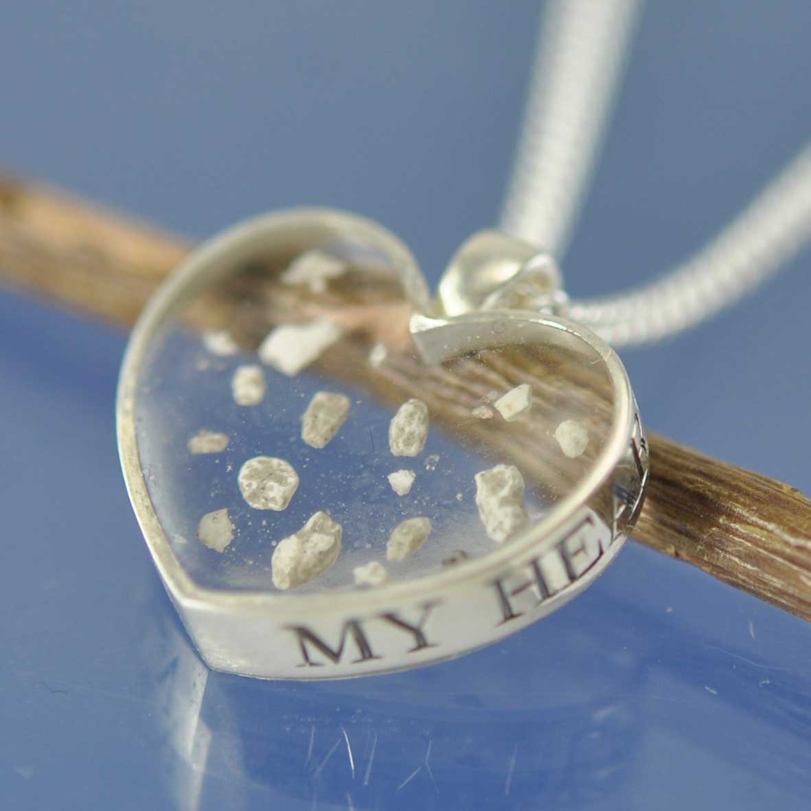 Cremation Ashes Necklace - Pendant 20mm Heart Shaped Pendant by Chris Parry Jewellery