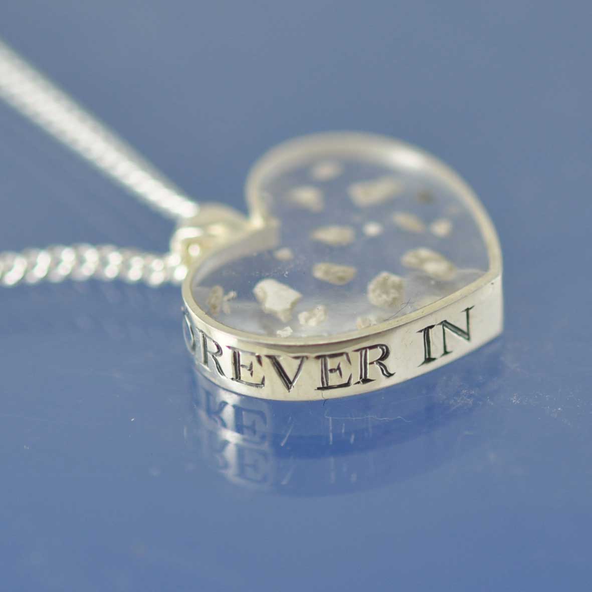 Cremation Ashes Necklace - Pendant 20mm Heart Shaped Pendant by Chris Parry Jewellery