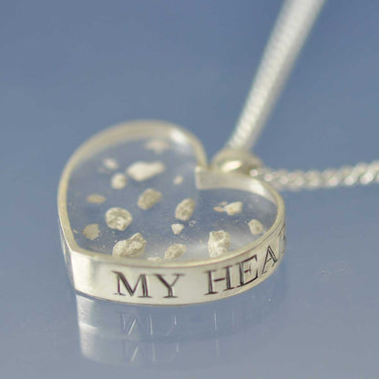 Cremation Ashes Necklace - Pendant 20mm Heart Shaped Pendant by Chris Parry Jewellery