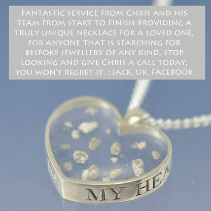 Cremation Ashes Necklace - Pendant 20mm Heart Shaped Pendant by Chris Parry Jewellery