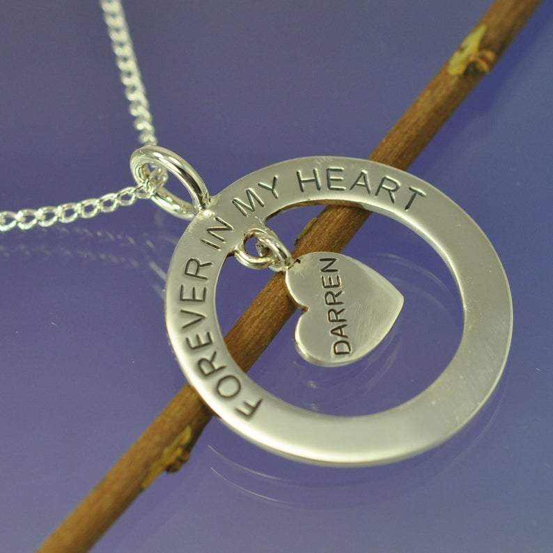 Dangling Heart Cremation Ash Pendant Pendant by Chris Parry Jewellery