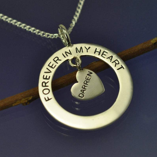 Dangling Heart Cremation Ash Pendant Pendant by Chris Parry Jewellery