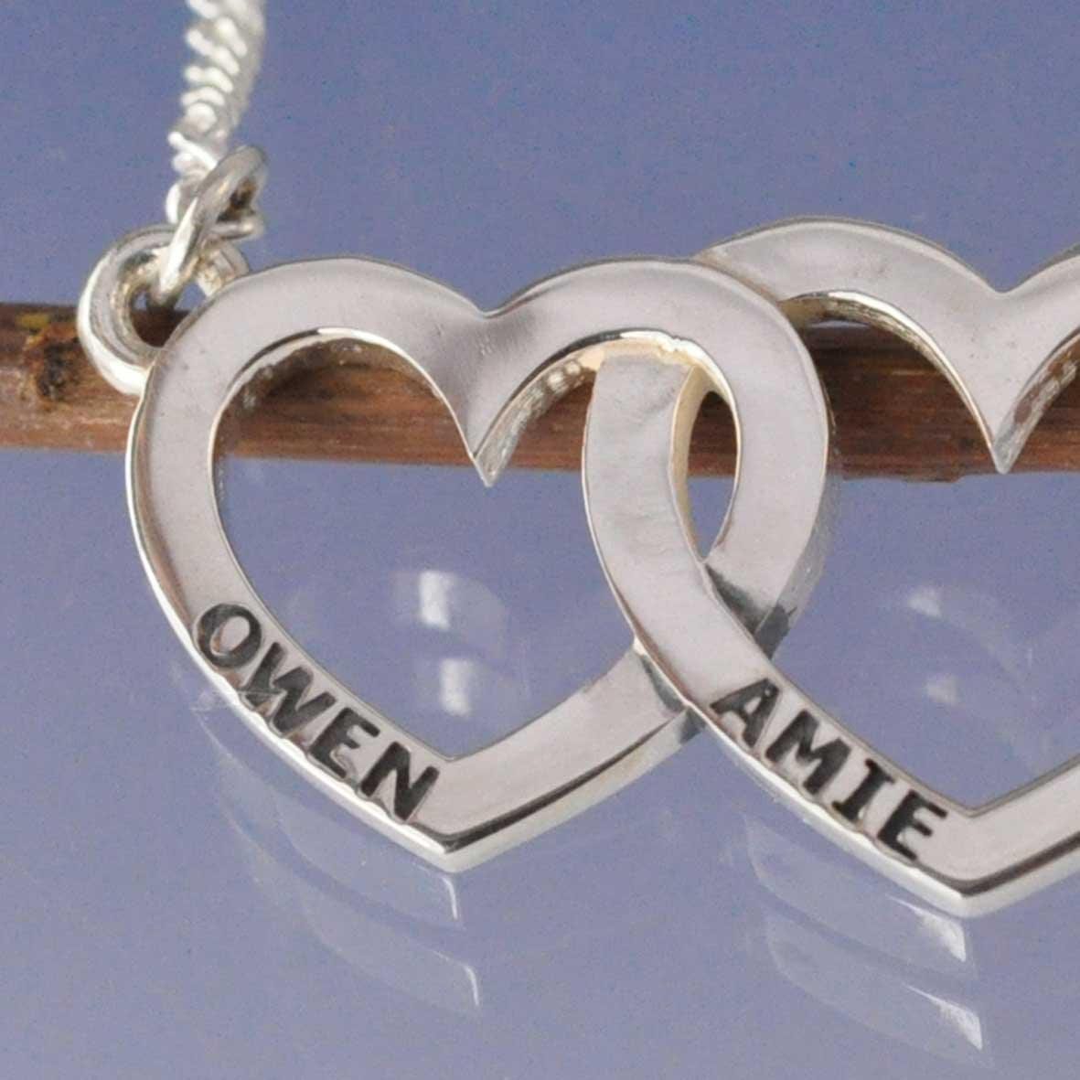 Entwined Personalised Heart Pendant by Chris Parry Jewellery