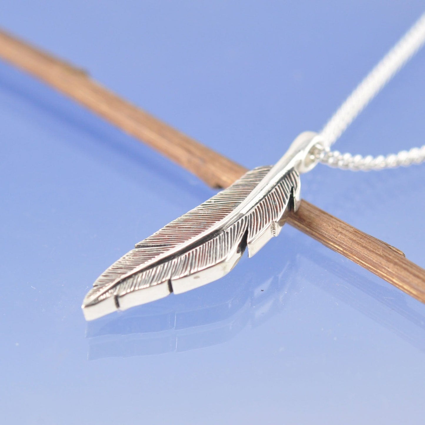 Feather Cremation Ashes Necklace. Pendant by Chris Parry Jewellery