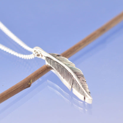 Feather Cremation Ashes Necklace. Pendant by Chris Parry Jewellery