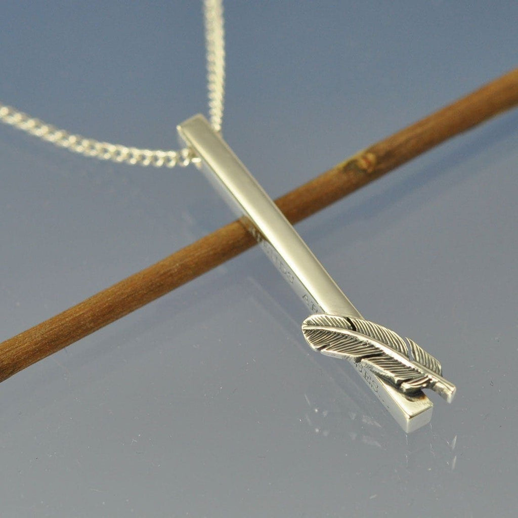 Feather Drop With Cremation Ashes Pendant by Chris Parry Jewellery