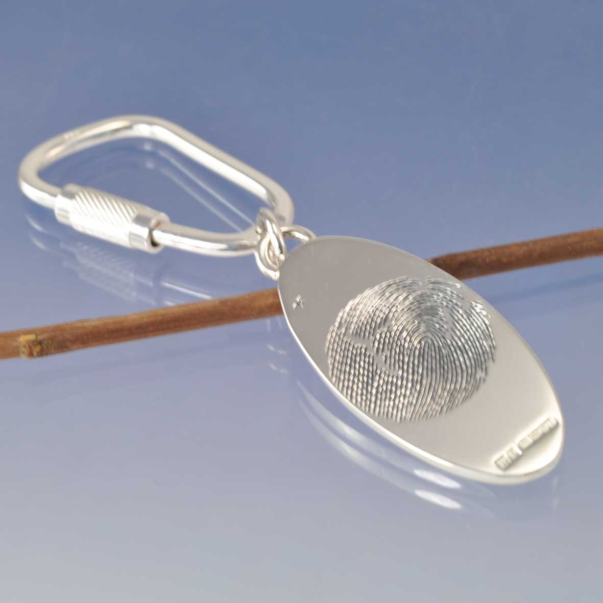 Fingerprint Key Ring Pendant by Chris Parry Jewellery