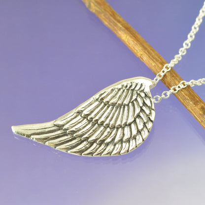 Fingerprint Necklace - Angel Wing Pendant by Chris Parry Jewellery
