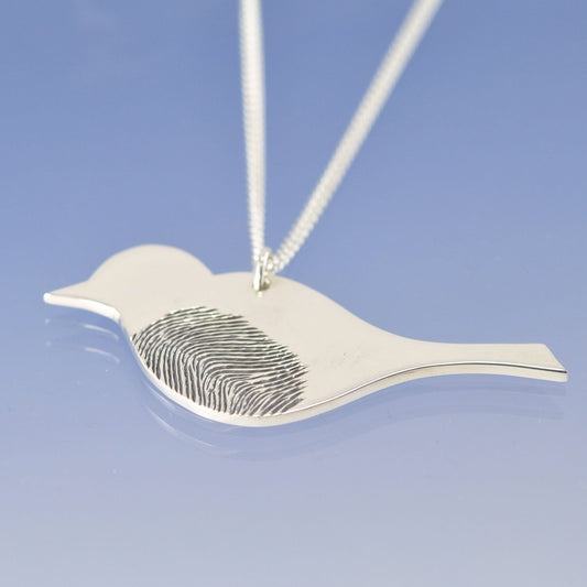 Fingerprint Necklace - Bird Pendant by Chris Parry Jewellery