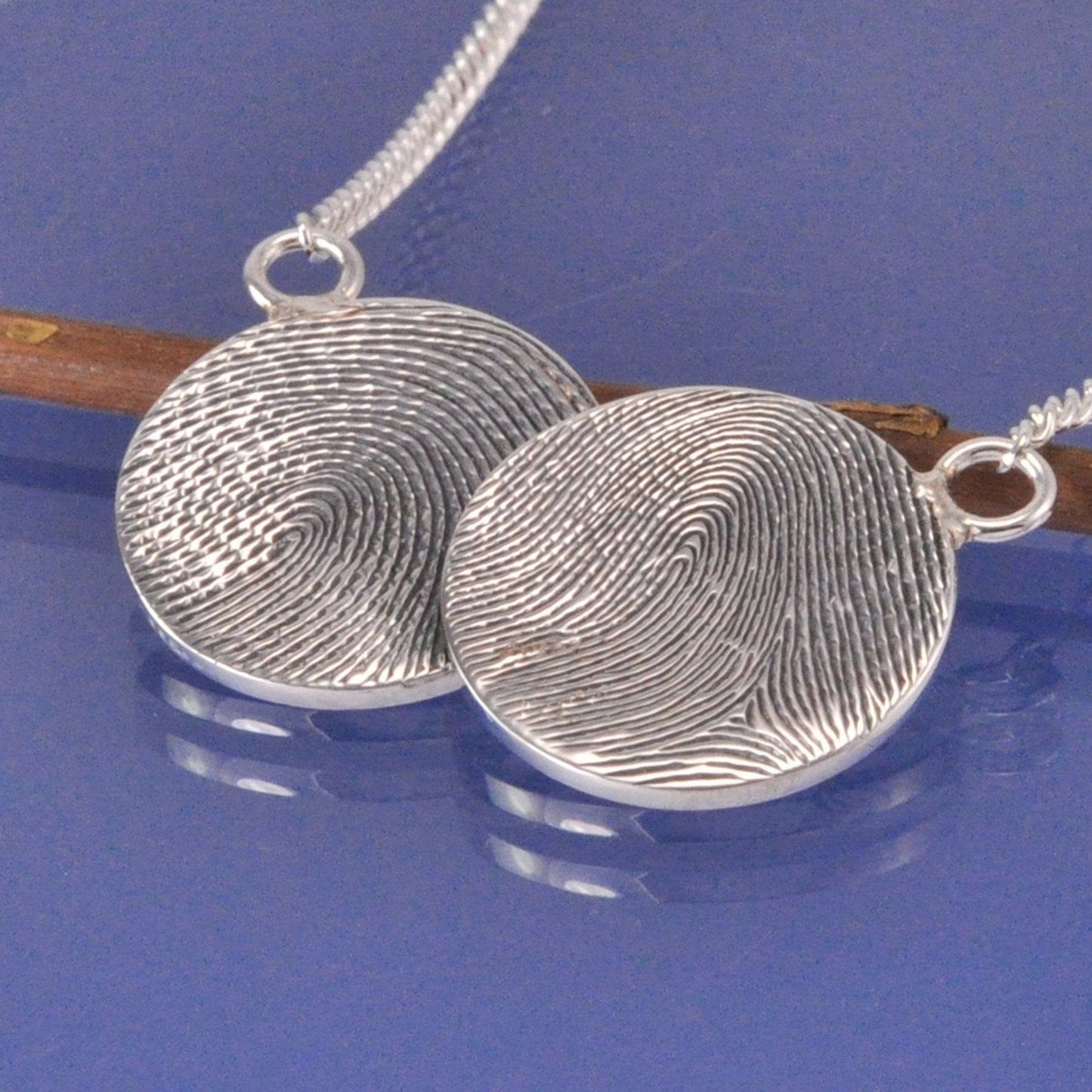 Fingerprint Coin Necklace Pendant by Chris Parry Jewellery