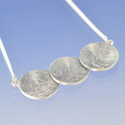 Fingerprint Coin Necklace Pendant by Chris Parry Jewellery