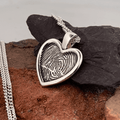 Fingerprint Necklace | Heart Smooth Pendant Pendant by Chris Parry Jewellery