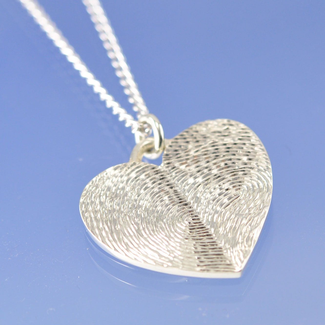 Fingerprint Necklace - Heart With Two Prints Pendant by Chris Parry Jewellery