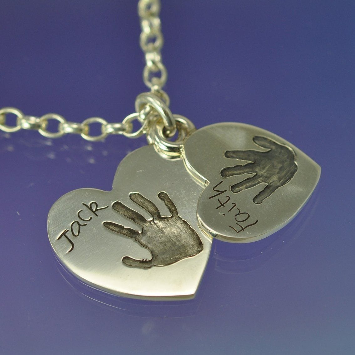 Hand or Foot Print Pendant Heart Pendant by Chris Parry Jewellery