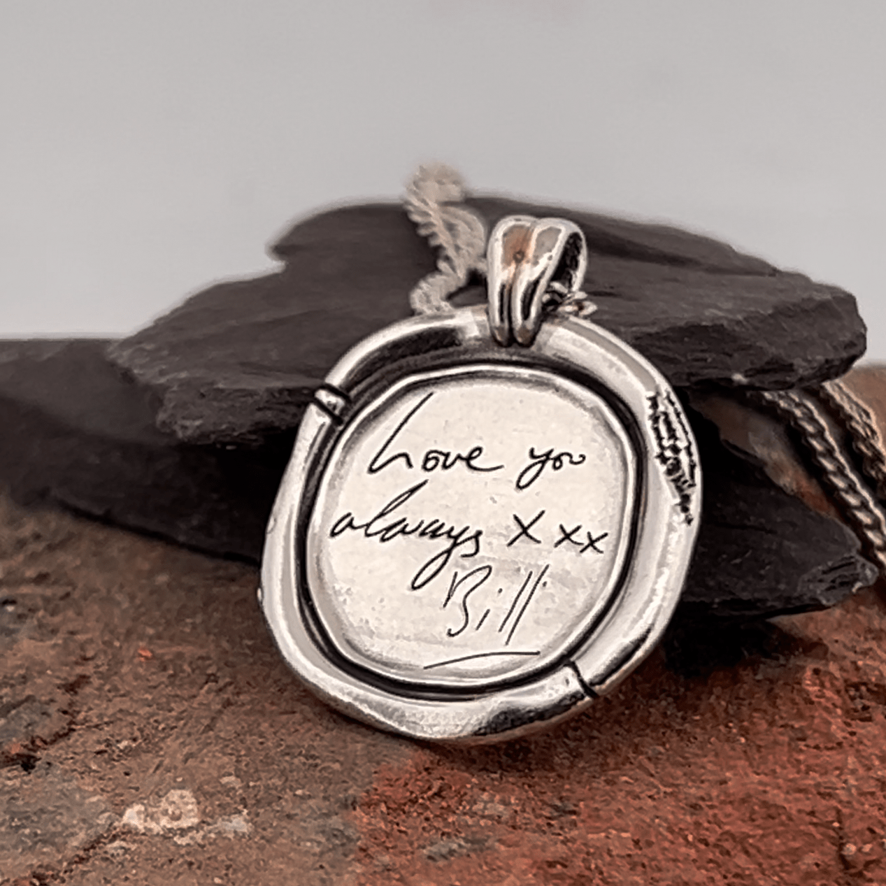 Handwriting Necklace Pendant by Chris Parry Jewellery
